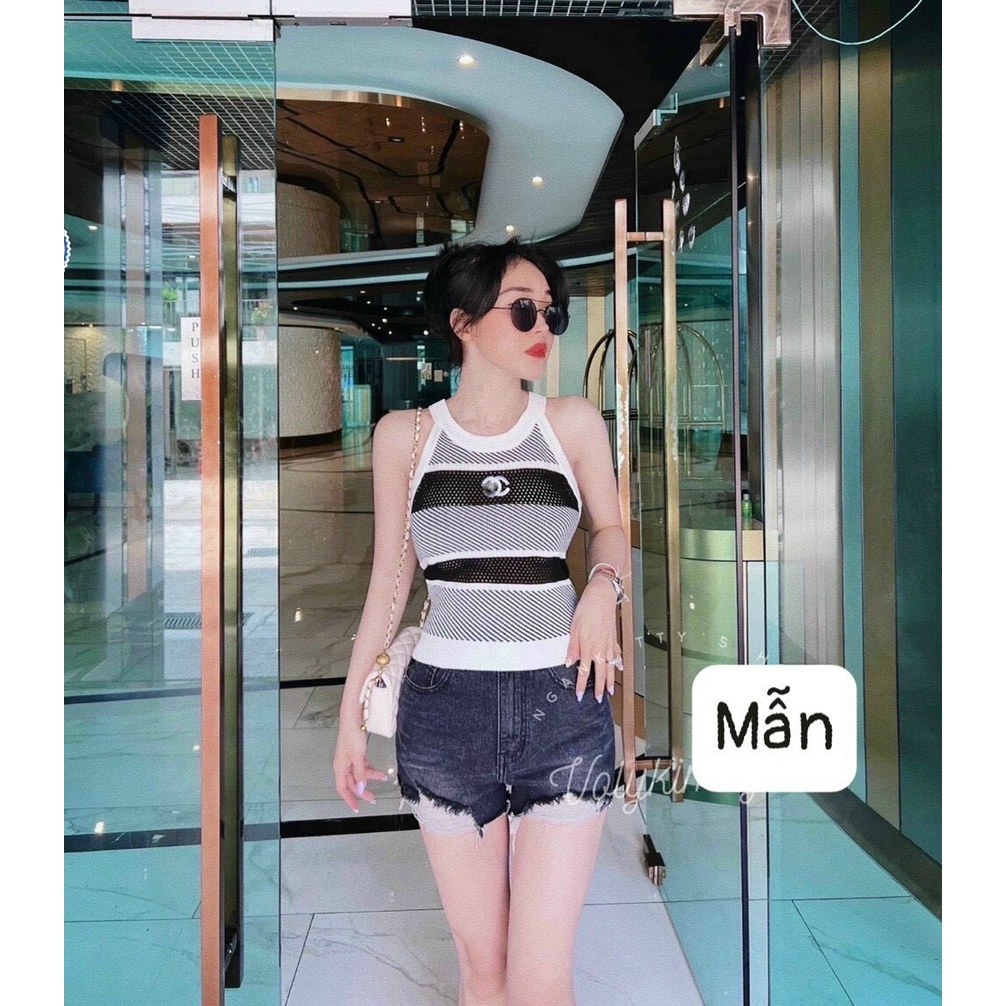 Áo len yếm C.N kẻ ngang cực hot