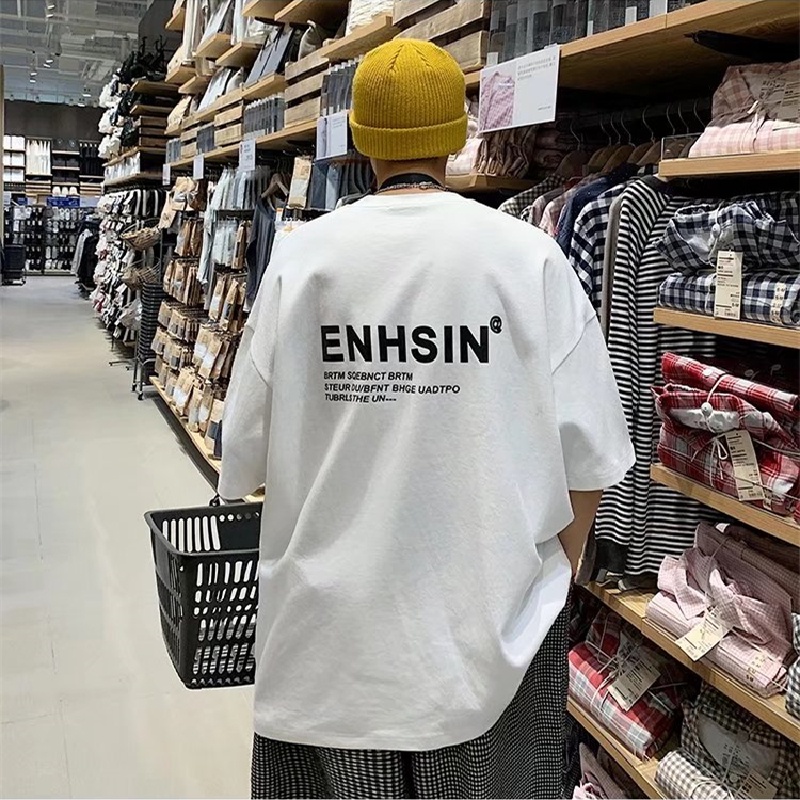 Áo Thun Tay Ngắn Dáng Rộng In Chữ Thời Trang Mùa Hè Cho Nam Giới [M-5XL]