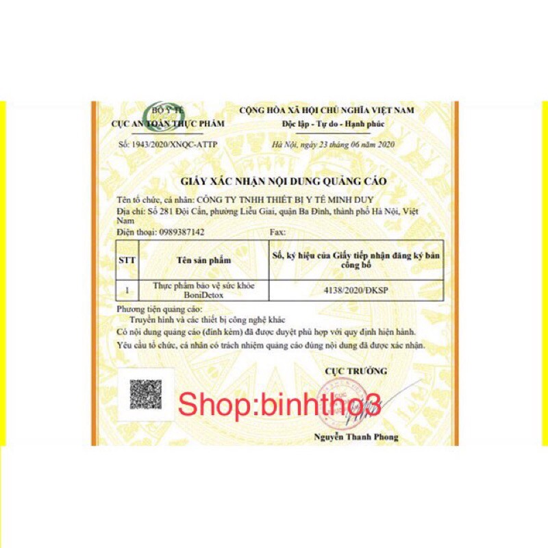 BoniDetox  - Boni Detox hỗ trợ giải độc phổi và giảm nguy cơ u bướu phổi của Mỹ