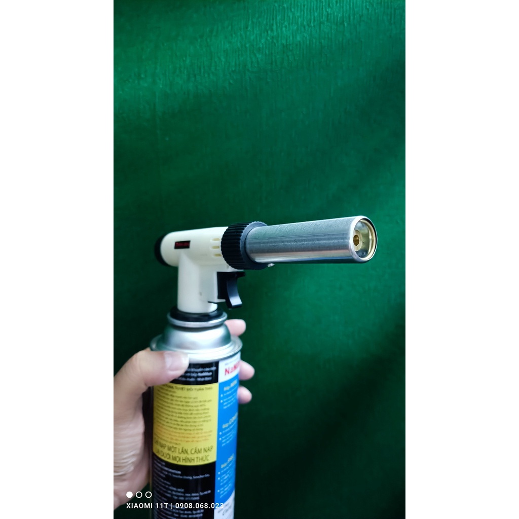 Đầu khò gas mini đánh lửa tự động, có nút điều chỉnh oxy