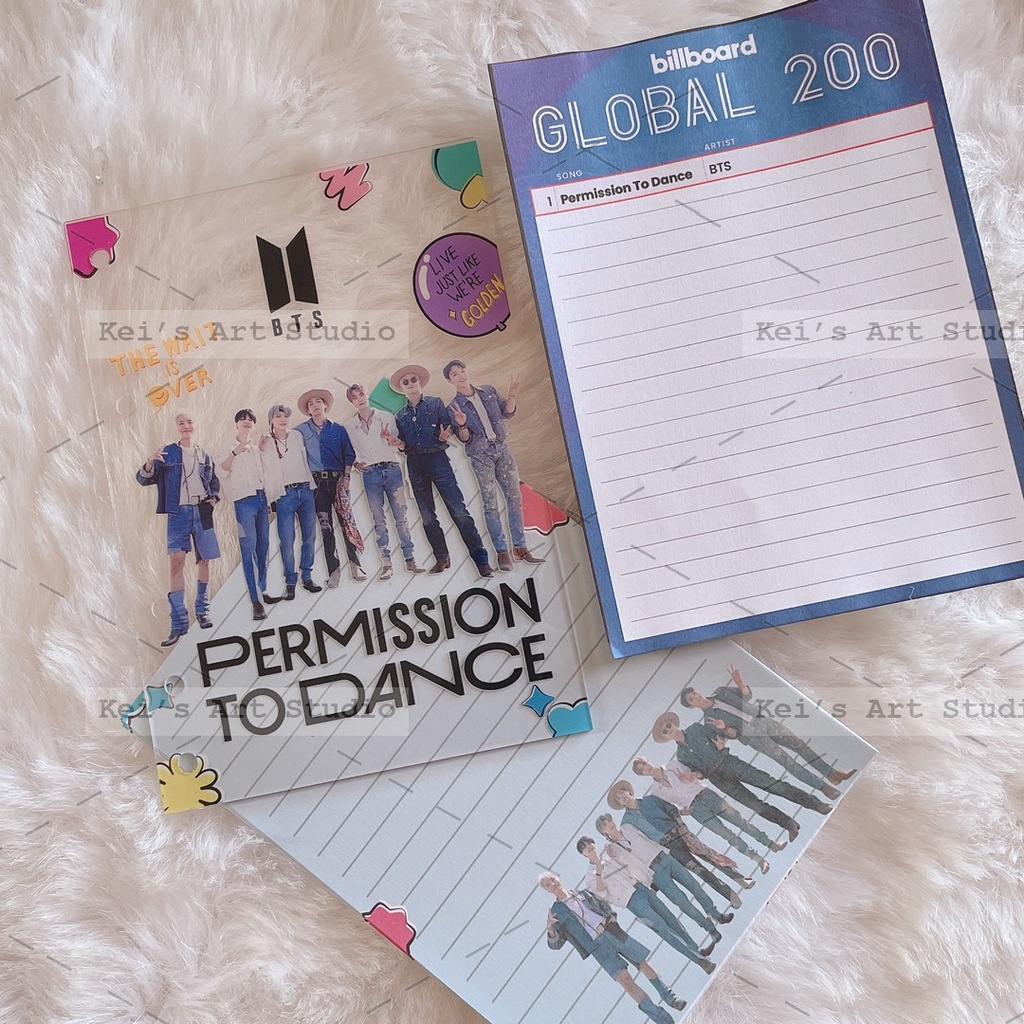 [BTS - PERMISSION TO DANCE] Binder, bìa sổ, giấy note, giấy refill