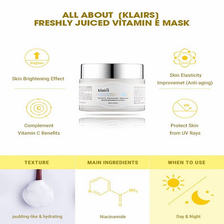 Kem dưỡng da Klairs Freshly Juiced Vitamin E Mask 90G