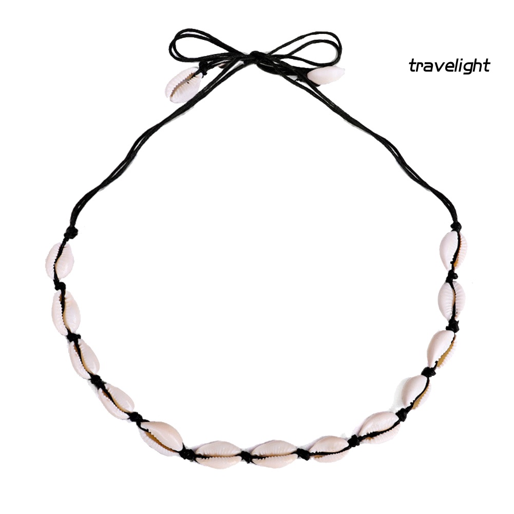 Vòng cổ Thắt Nút Phối Vỏ Sò Phong Cách Bohemian Thời Trang Đi Biển Mùa Hè Cho Nữ