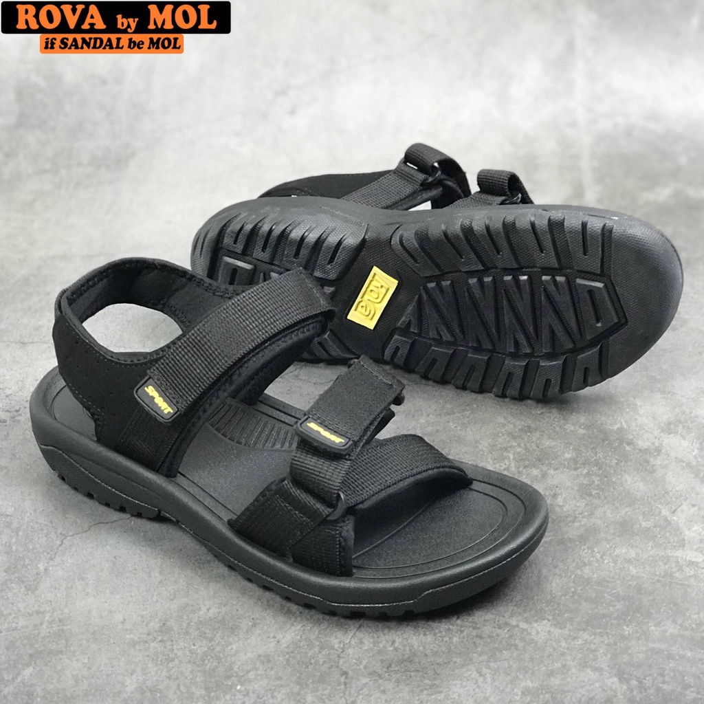 Giày sandal nam hiệu Rova siêu bền quai ngang đế cao su quai dù đi làm đi học mã RV873