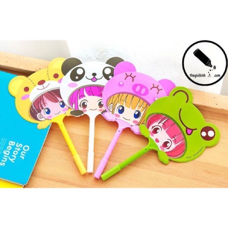 bút quạt bi xanh cute