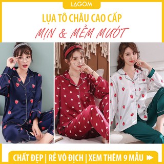 Bộ Ngủ Lụa Dài Tay Quảng Châu Cao Cấp [Video & Ảnh Thật]