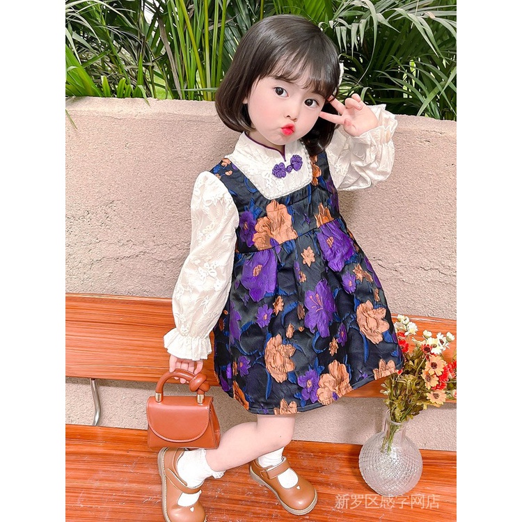 ❤Hàng có sẵn❤Đầm công chúa tay dài phong cách Lolita đáng yêu cho bé gái