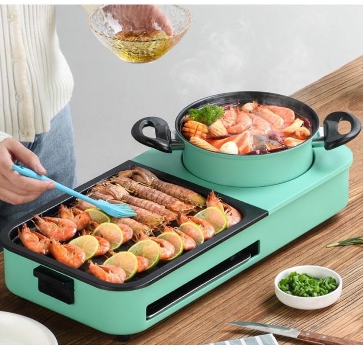 Bếp lẩu nướng 2in1 hình chữ nhật NINESHIELD DKS-303 công nghệ nhật bản