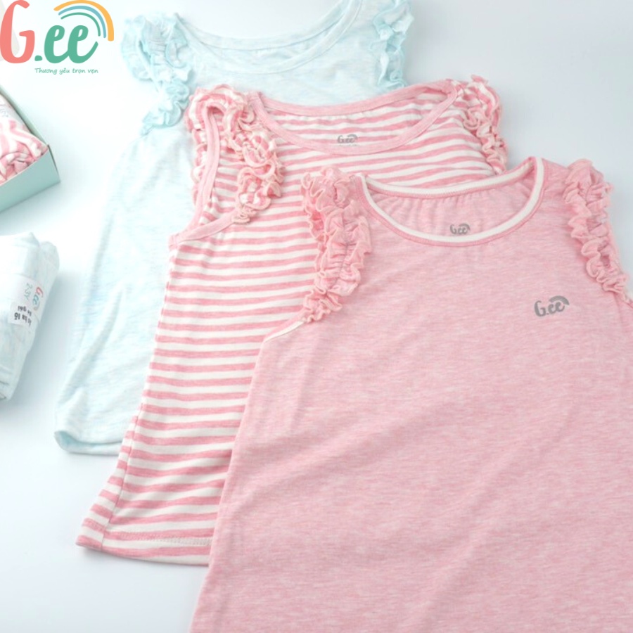 Áo ba lỗ BÉ GÁI chất liệu gỗ sồi siêu mềm mát, thấm hút mồ hôi- Gee