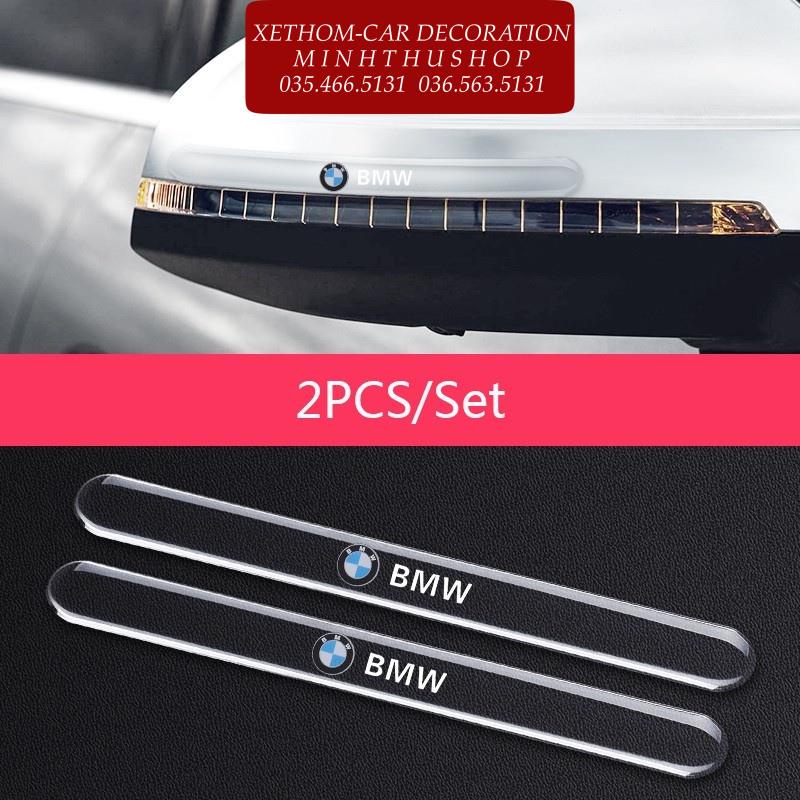 (BMW) Bộ 10 Miếng Dán Silicon Chống Xước Hõm Cửa, Tay Nắm Cửa và Gương Có Logo Hãng Xe BMW