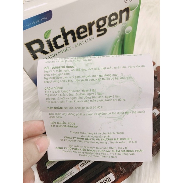 Siro Richergen thanh nhiệt mát gan