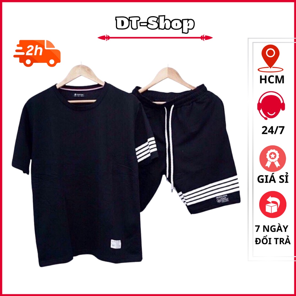 Bộ Đồ Nam Mùa Hè Thể Thao Unisex Basic Kẻ Sọc