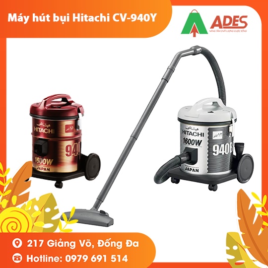 [Mã 154ELSALE2 giảm 7% đơn 300K] Máy hút bụi Hitachi CV-940Y 1600W với dung tích 15L công suất mạnh mẽ - BH Chính hãng