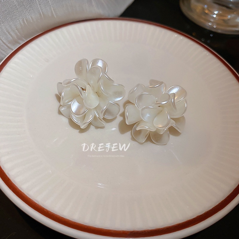 DREJEW Khuyên Tai Bạc Nhỏ Xinh Hình Hoa Phong Cách Mori Thời Trang Cho Nữ