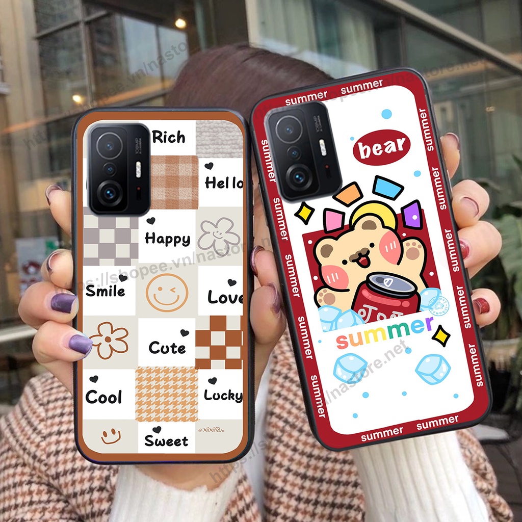 Ốp lưng Xiaomi Xiaomi 11T 5G - Xiaomi 11T Pro 5G ( Mi 11T 5G - Mi 11T Pro 5G) trái tim gấu cute thể thao cá tính, giá rẻ