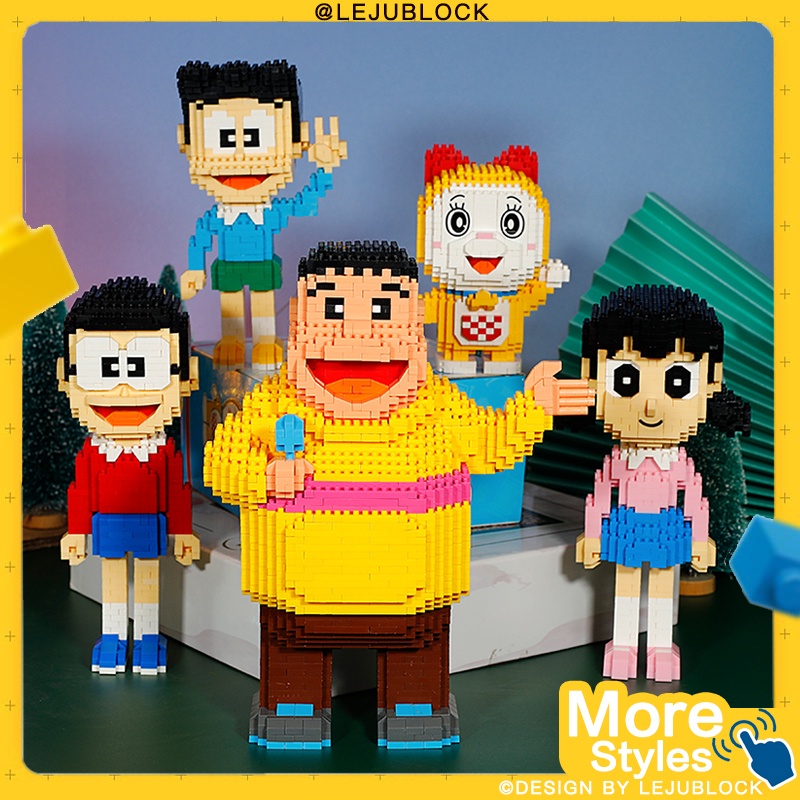 【LEJUBLOCK】Đôrêmon khối xây dựng Nobita Nobi đồ chơi cho trẻ em Minamoto Shizuka Konta Takeshi Honekawa Suneo Số liệu Dorami Trò chơi lắp hình quà sinh nhật quà cho bạn trai búp bê đồ chơi Doraemon