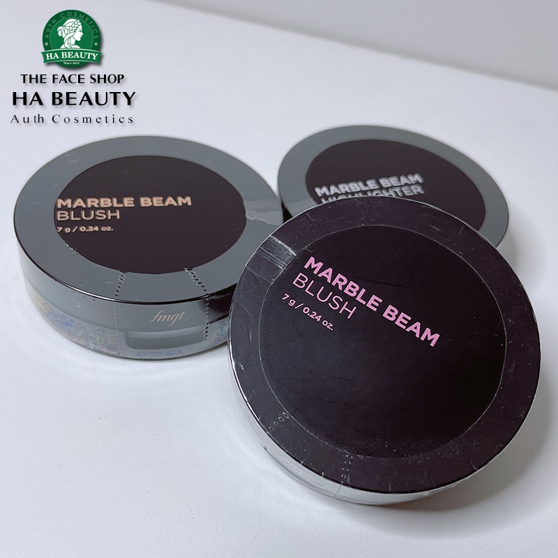 Phấn má hồng trang điểm bắt sáng bóng khỏe cho da The Face Shop fmgt Marble Beam Blush 7g