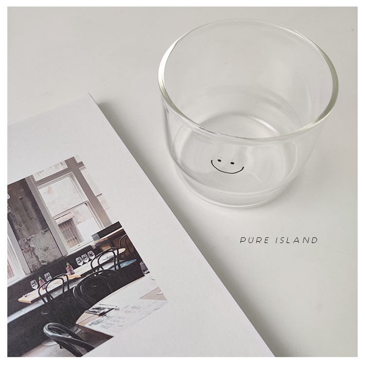 Ly Thủy Tinh Uống Sữa / Kem Kiểu Hàn Quốc Dễ Thương Xinh Xắn