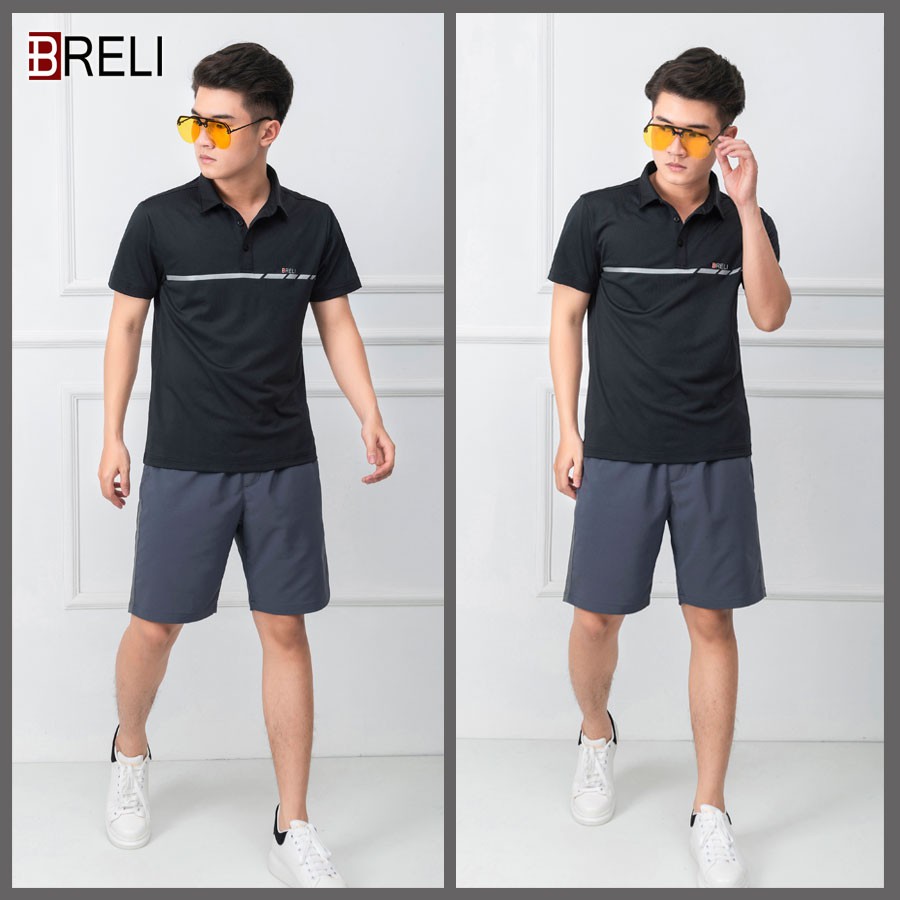 Áo thể thao nam cao cấp Breli - BAS2101-BKL thoáng khí kháng khuẩn chống tia UV