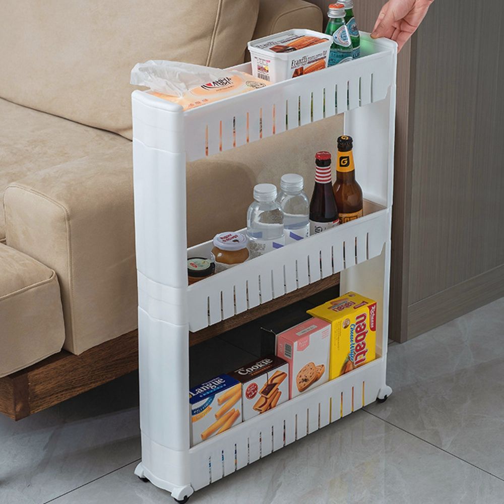 Kệ để đồ dùng nhà tắm/nhà bếp 3/4 tầng có bánh xe tiện dụng
