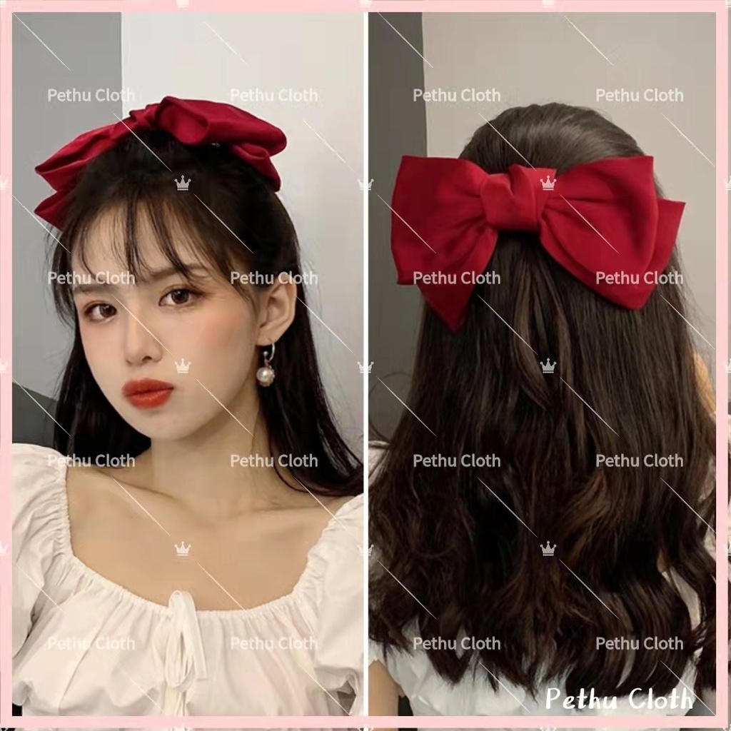 （Q1,HCM) Dây buộc tóc/kẹp tóc nơ ruy băng cỡ lớn thời trang Hàn Quốc