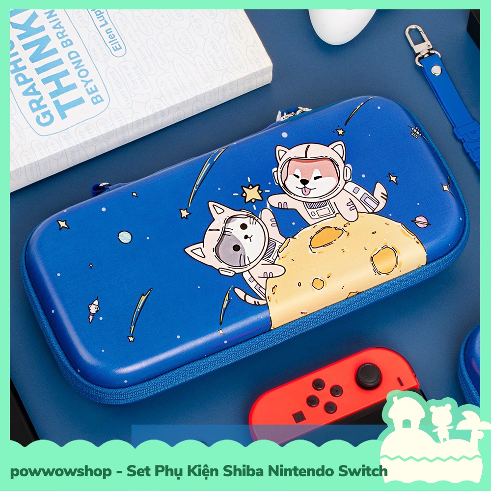 [Sẵn VN - Hỏa Tốc] Set Phụ Kiện Case PC &amp; TPU, Túi Máy, Cường Lực Cho Máy Game Cầm Tay Nintendo Switch / Lite Cool Shiba