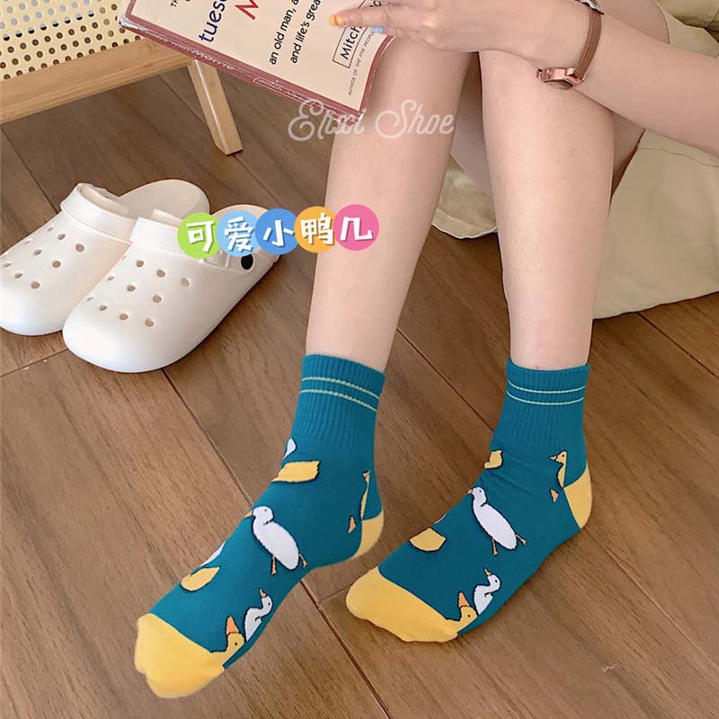 Oeteo shop Vớ Ngắn In Hình Vịt Hoạt Hình Dành Cho Nữ