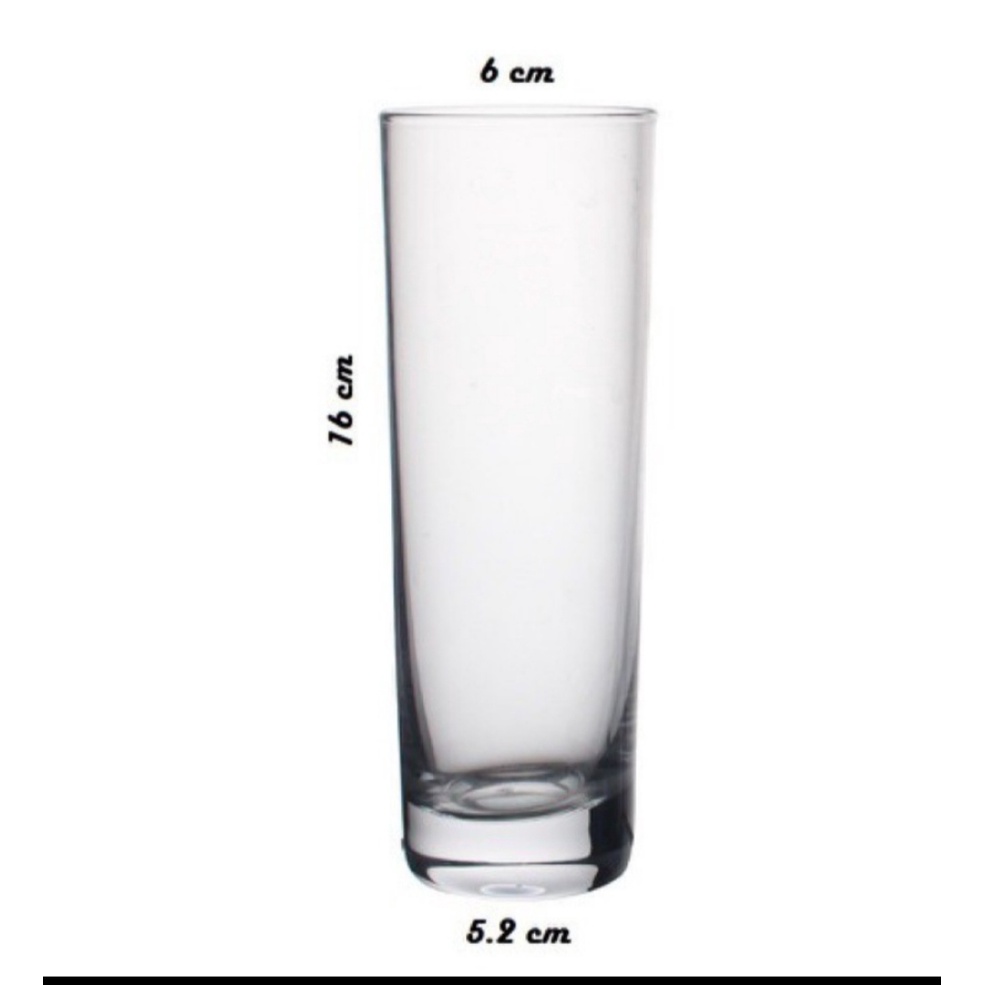 Bộ 6 ly thuỷ tinh ống trơn cao hàng đẹp dày dặn đẹp dung tích 275 ml.