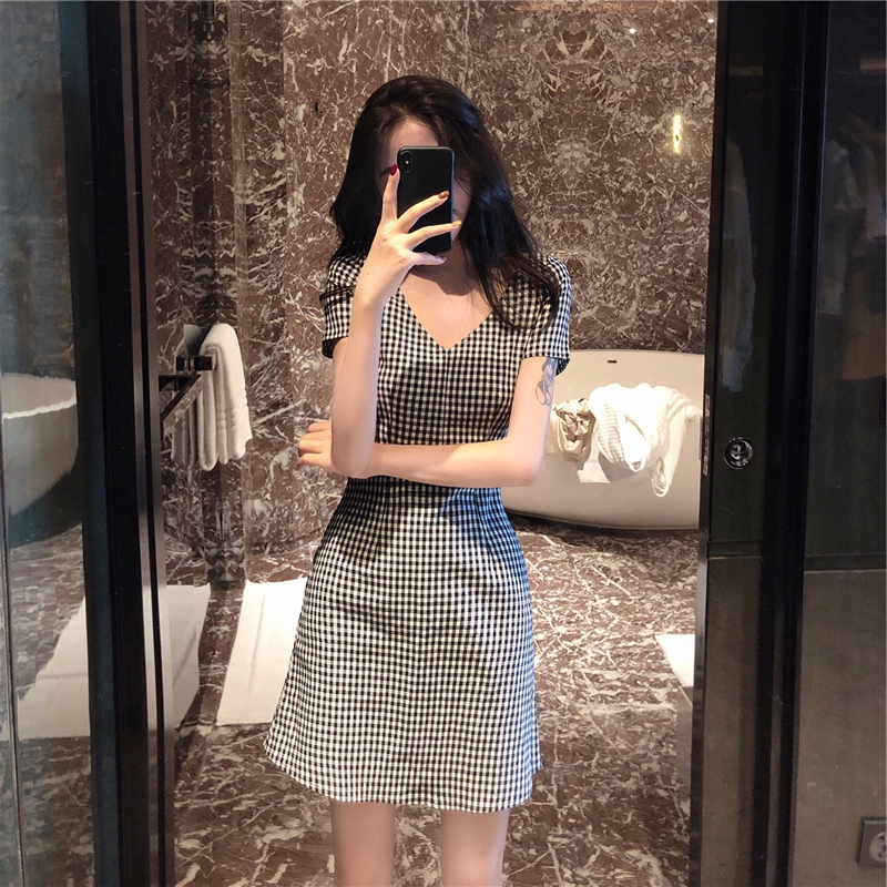 SUXI Đầm nữ đơn giản cổ điển thời trang phong cách Hàn Quốc