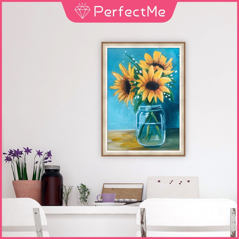 Bộ Tranh Đính Đá 5D Tự Làm 30x40cm Hình Hoa Treo Tường Trang Trí Nhà Cửa