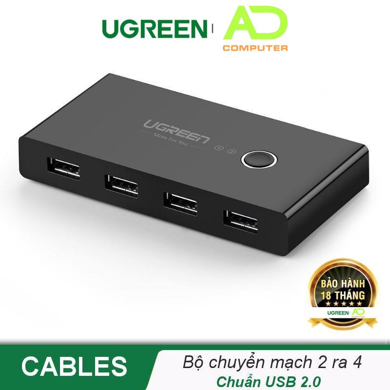 Bộ switch chia cổng USB 3.0 và USB 2.0 2 vào 4 ra UGREEN US216