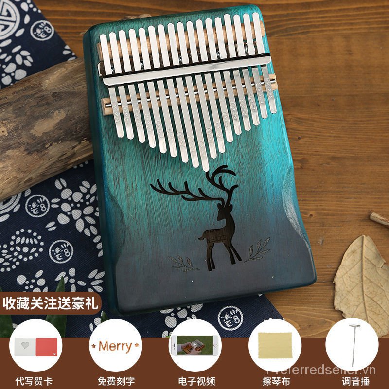 Thumb Piano Kalimba17Sound Beginner Student Five Finger Piano21Music Veneer Portable Musical Instrument Finger Piano Ancient Style MCEA