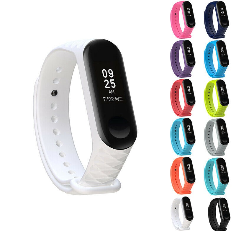 Dây Đeo Vòng Đeo Tay Thông Minh Xiaomi Mi Band 3 / Mi Band 4 Vân Kim Cương Diamond