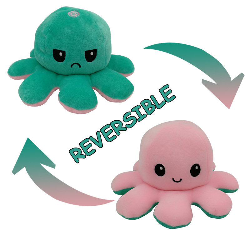 Ready Stock Flip Octopus Doll Ramadan Gifts Reversible Octopus TIKTOK TeeTurtle Reversible Bipolar Plushie Octopus doll Stuffed Toys Gifts for Kids