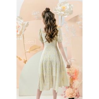 DR184- đầm cổ vuông cột nơ Bem