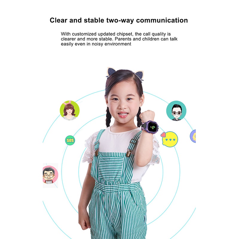 Đồng hồ thông minh Định vị Z6 Đồng hồ thông minh trẻ em lắp sim nghe gọi 2 chiều định vị màn hình cảm ứng chống nước hỗ trợ đèn pin