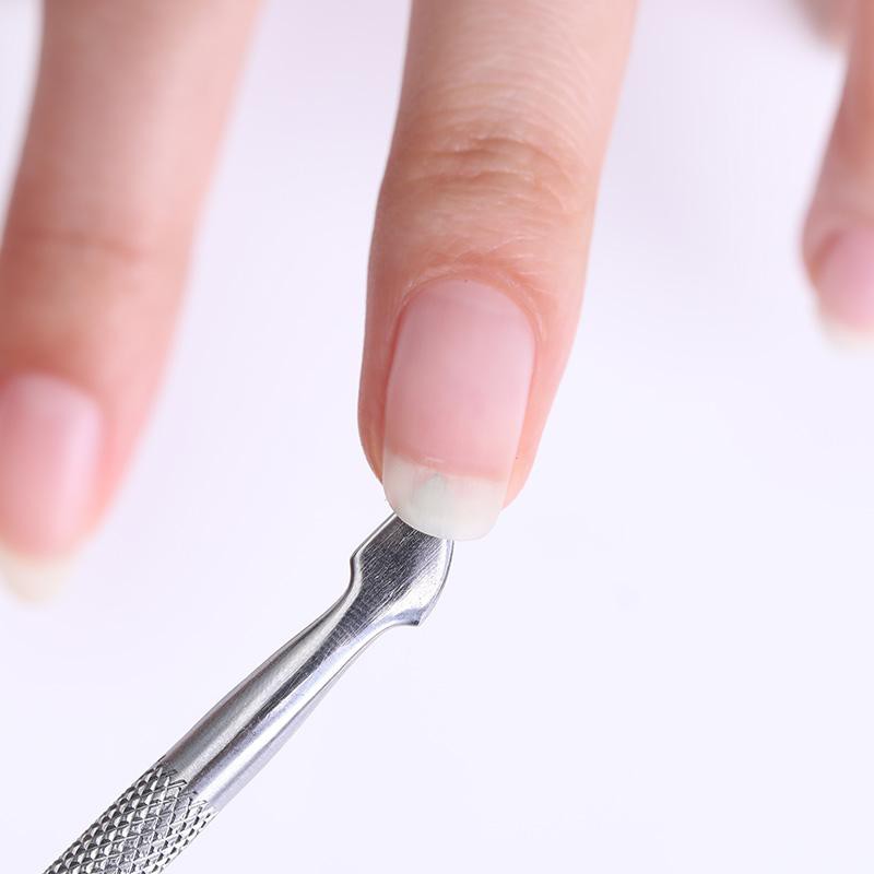 Dụng Cụ Tẩy Da Chết Móng Tay Bằng Thép Không Gỉ Hai Đầu DIY