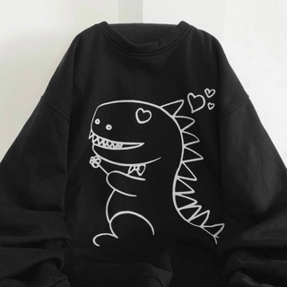 Áo sweater khủng long nỉ phong cách basic