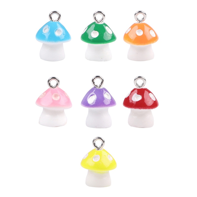 Mặt Dây Chuyền Hình Nấm Hoạt Hình Bằng Resin Diy