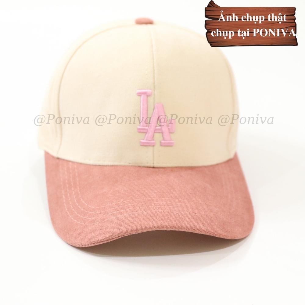 Mũ lưỡi trai ❤️ Nón kết thêu chữ L,A phối màu chất nhung mịn form unisex phong cách Ulzzang Thời trang PONIVA siêu hot