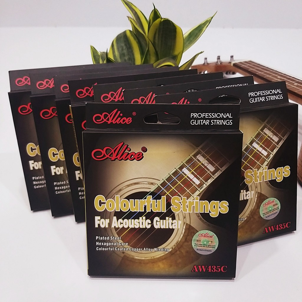 Bộ dây đàn guitar acoustic Alice AW435C nhiều màu - Alice AW435 C Acoustic Guitar Strings