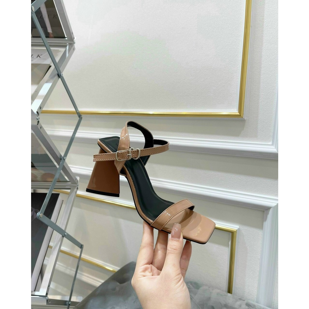 [Siêu Sale] Giày sandal cao gót nữ quai mảnh gót tam giác cao 8p sang chảnh mã L170