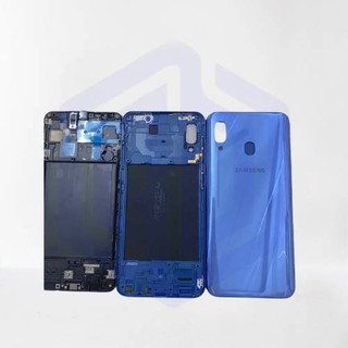 Bộ vỏ + khay sim samsung a30 / sm-a305f