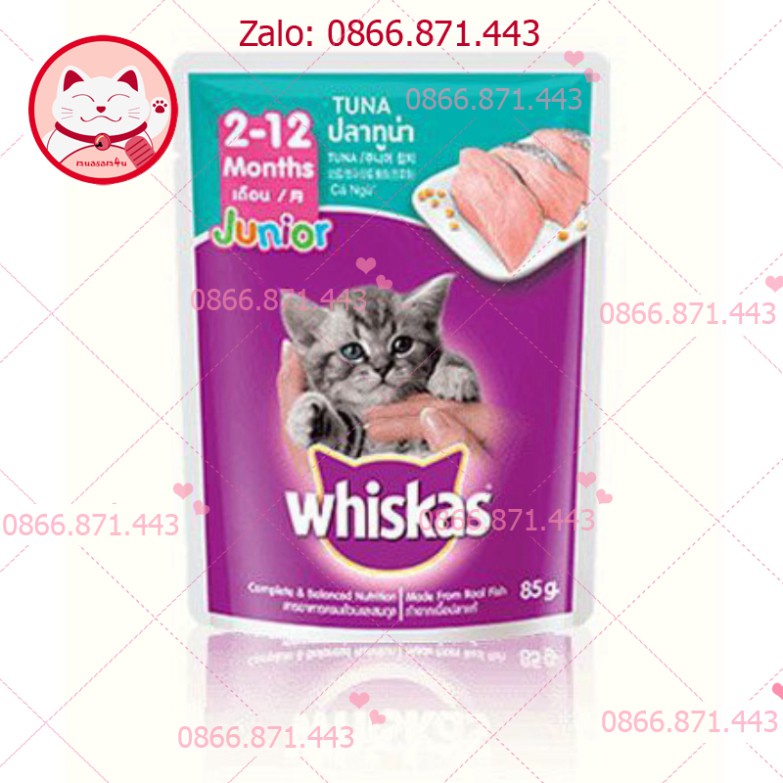 ⚡𝐅𝐑𝐄𝐄𝐒𝐇𝐈𝐏⚡ Pate Mèo Whiskas Junior Tuna 85g