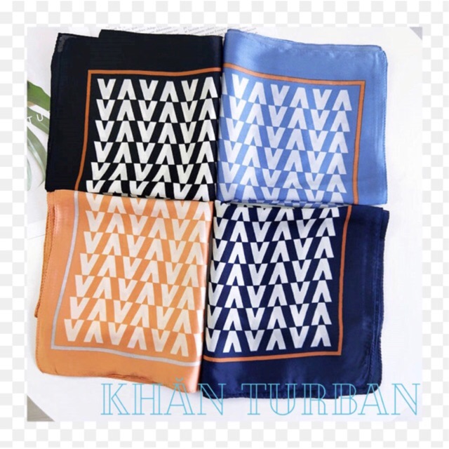 Khăn turban lụa vuông cao cấp choàng cổ size 70x70cm thanh lịch đa năng dùng làm áo yếm in hình chữ V