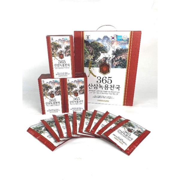 Combo 60 gói nước chiết hồng sâm nhung hươu 365 HANSUSAM