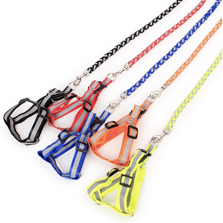 Dây dắt chó mèo lớn phản quang đi dạo 1.5cm 7kg 15kg, phụ kiện dẫn thú cưng Con Mèo Xiêm