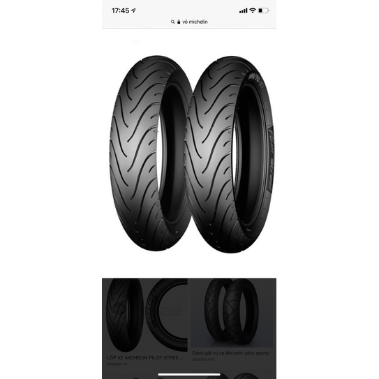 COMBO CẶP VỎ MICHELIN 70/90-17 và 120/70/17 PILOT STREET THÁI LAN