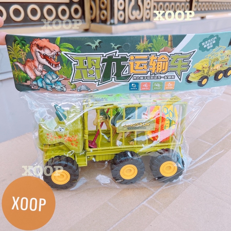 Đồ chơi ! Xe khủng long chở trứng biến hình 18cm