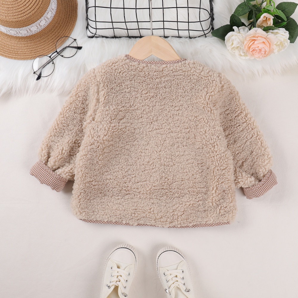 Áo khoác lông cừu BEAR LEADER giữ ấm mùa đông phong cách Hàn Quốc mới cho bé trai và bé gái 2-6 tuổi